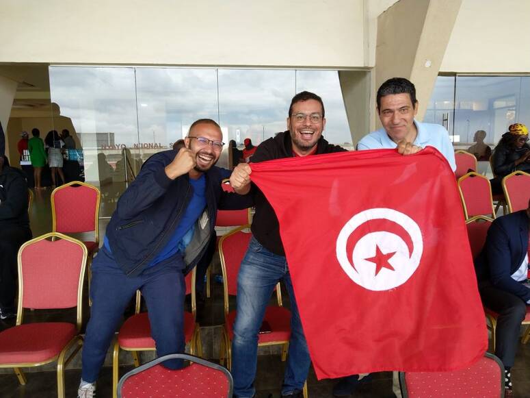 مشجعي المنتخب الوطني التونسي للرقبي في كينيا