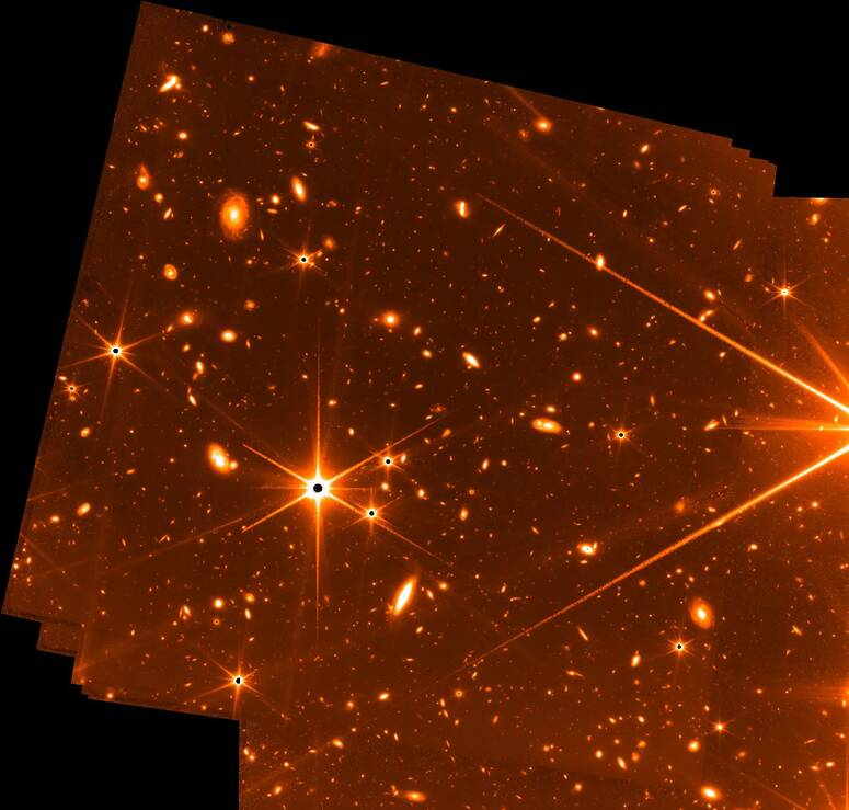 Stars and galaxies captured by the James Webb Space Telescope using its Fine Guidance Sensor