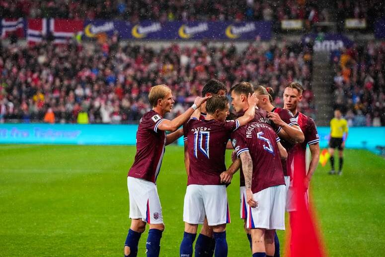 Norway celebrate Alexander Sorloth's opener