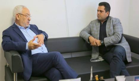 تشكيل الحكومة المقبلة محور لقاء راشد الغنوشي بسليم الرياحي