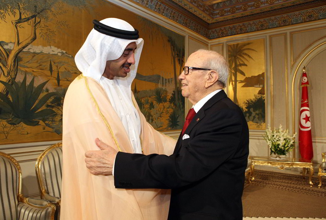 رئيس الجمهورية يستقبل وزير الخارجية الاماراتي عبد الله بن زايد