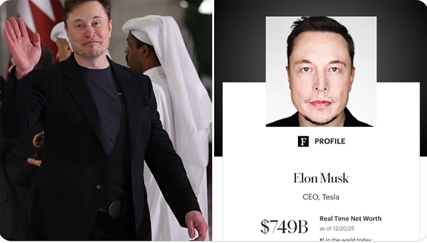 ثروة إيلون ماسك تقفز إلى 749 مليار دولار 