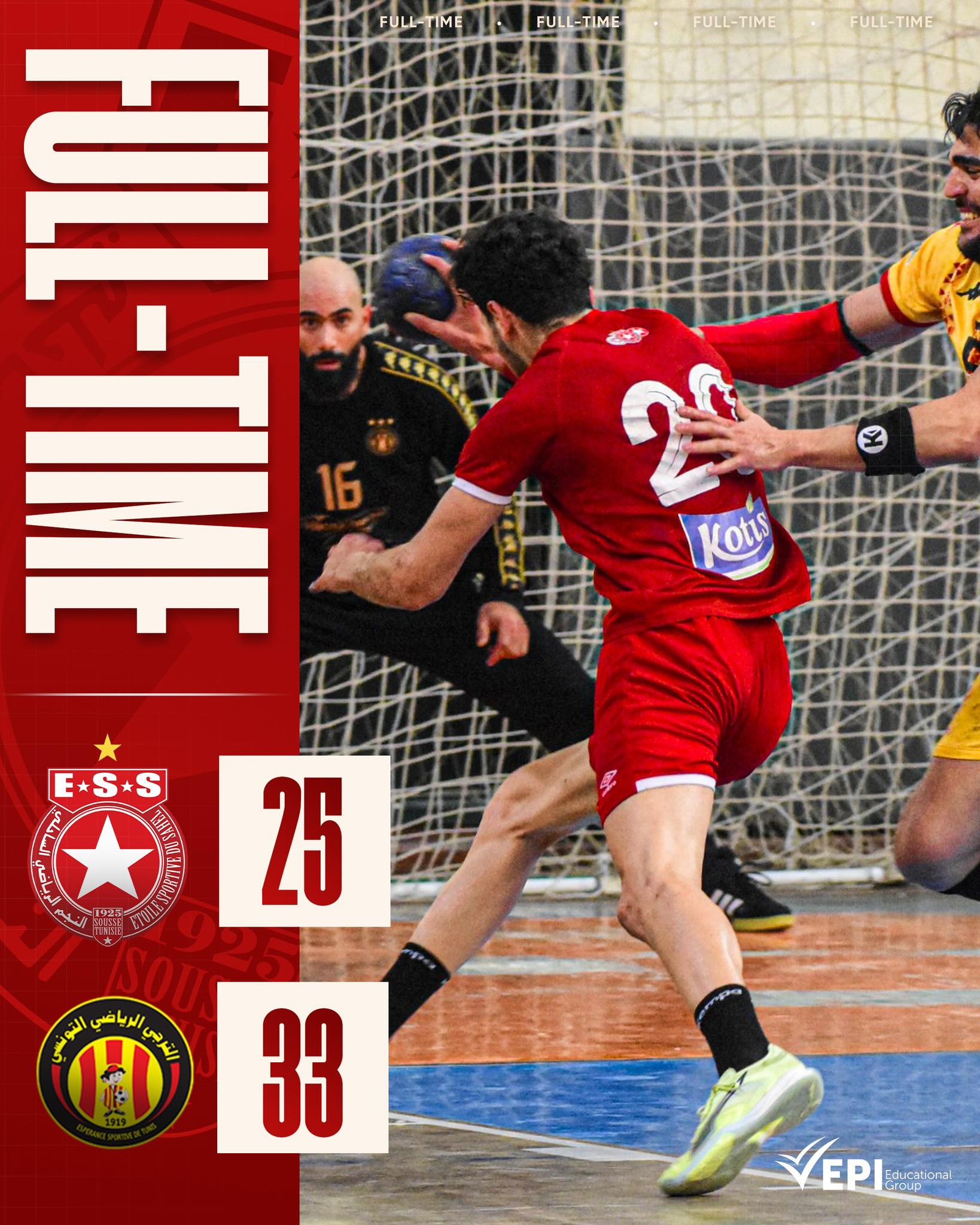 بطولة النخبة لكرة اليد: الترجي يحسم الكلاسيكو ويتقاسم الصدارة مع الإفريقي