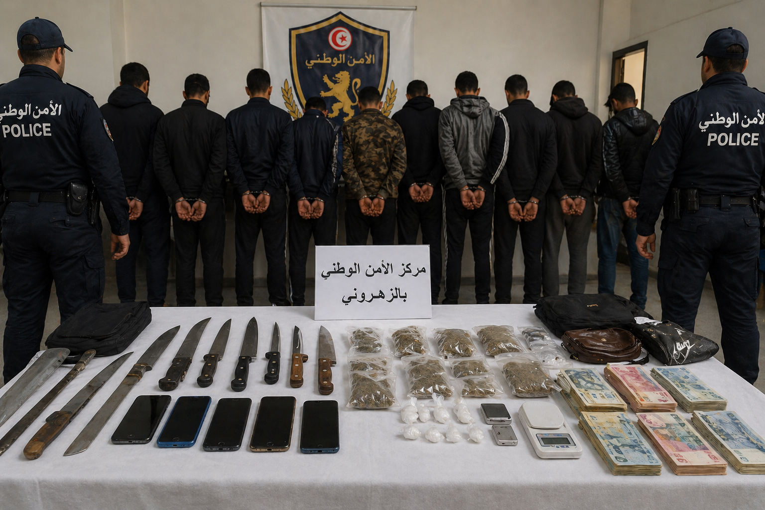 الزهروني : مداهمات أمنية متزامنة  وإيقافات بالجملة لعدة عناصر  خطيرة