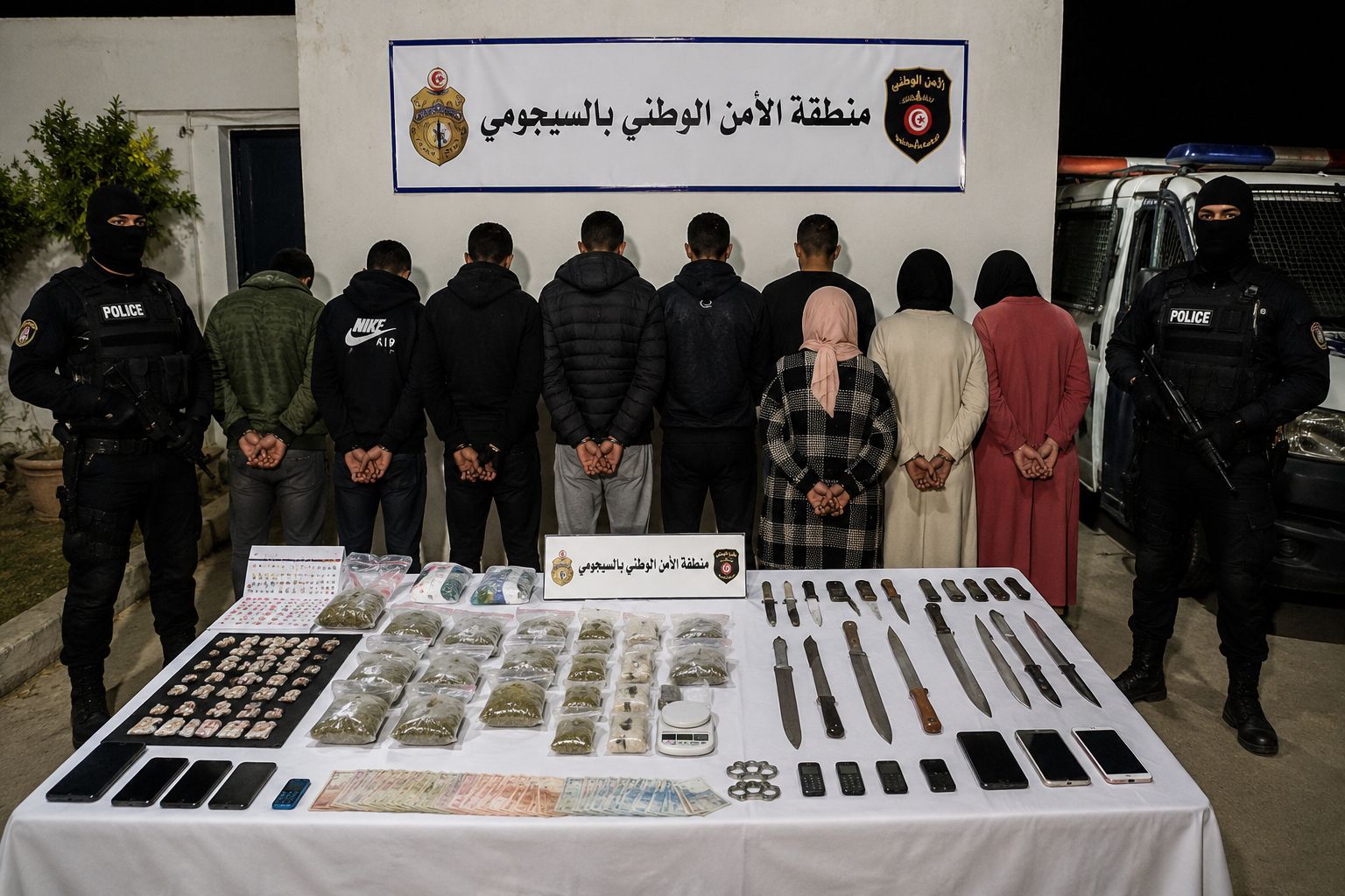 السيجومي: مداهمات أمنية تسقط شبكات إجرامية خطيرة تضم عناصر نسائية