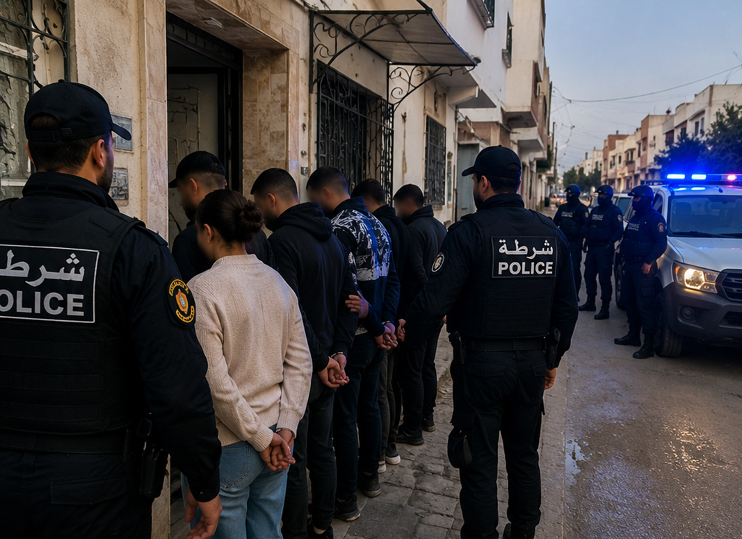 تجند لها 20 أمنيا :  الإطاحة بـ19 شخصاً بينهم فتاة في حملة أمنية كبرى بالعمران