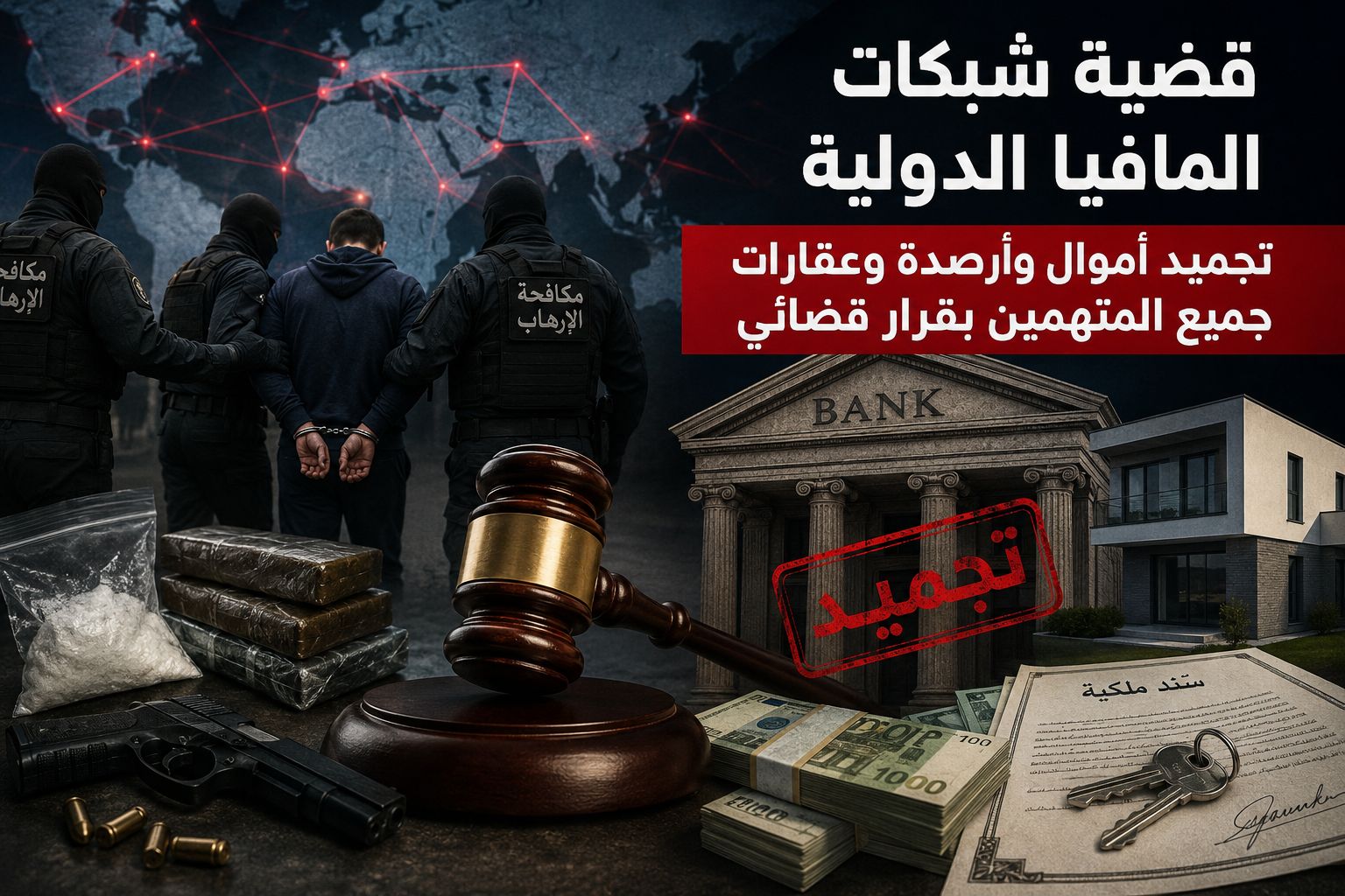 قضية شبكات المافيا الدولية: تجميد أموال وأرصدة وعقارات جميع المتهمين بقرار قضائي