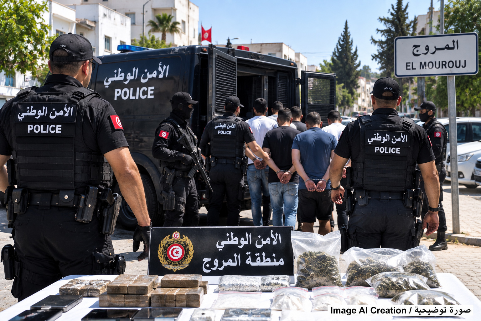 المروج: حملة أمنية تسفر عن إيقاف عدد من مروجي المخدرات وحجز كميات من الكوكايين والقنب الهندي