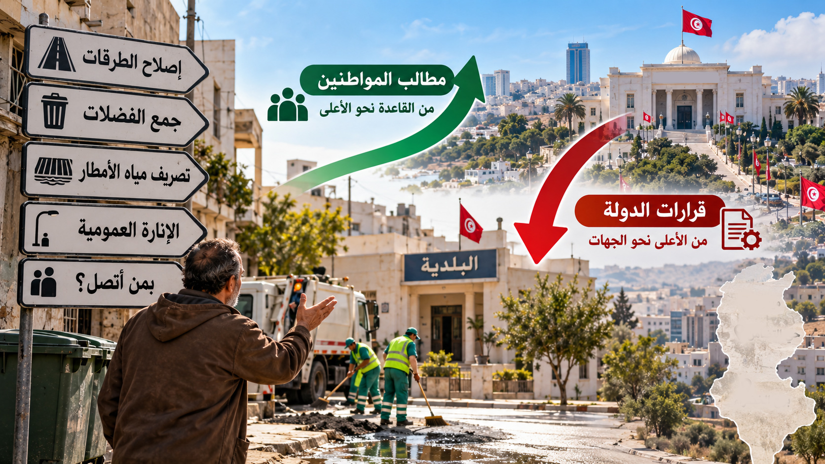 الحوكمة البلدية في تونس: صدام بين المطالب المحلية وسيطرة القرار المركزي