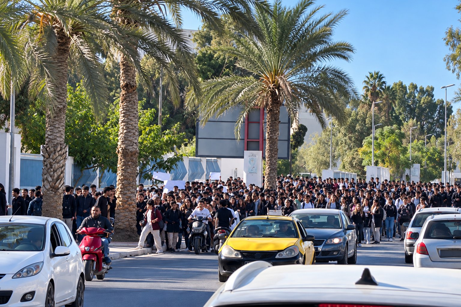 قابس: احتجاجات تلاميذ الإعدادية النموذجية إثر إعفاء مديرها من مهامه
