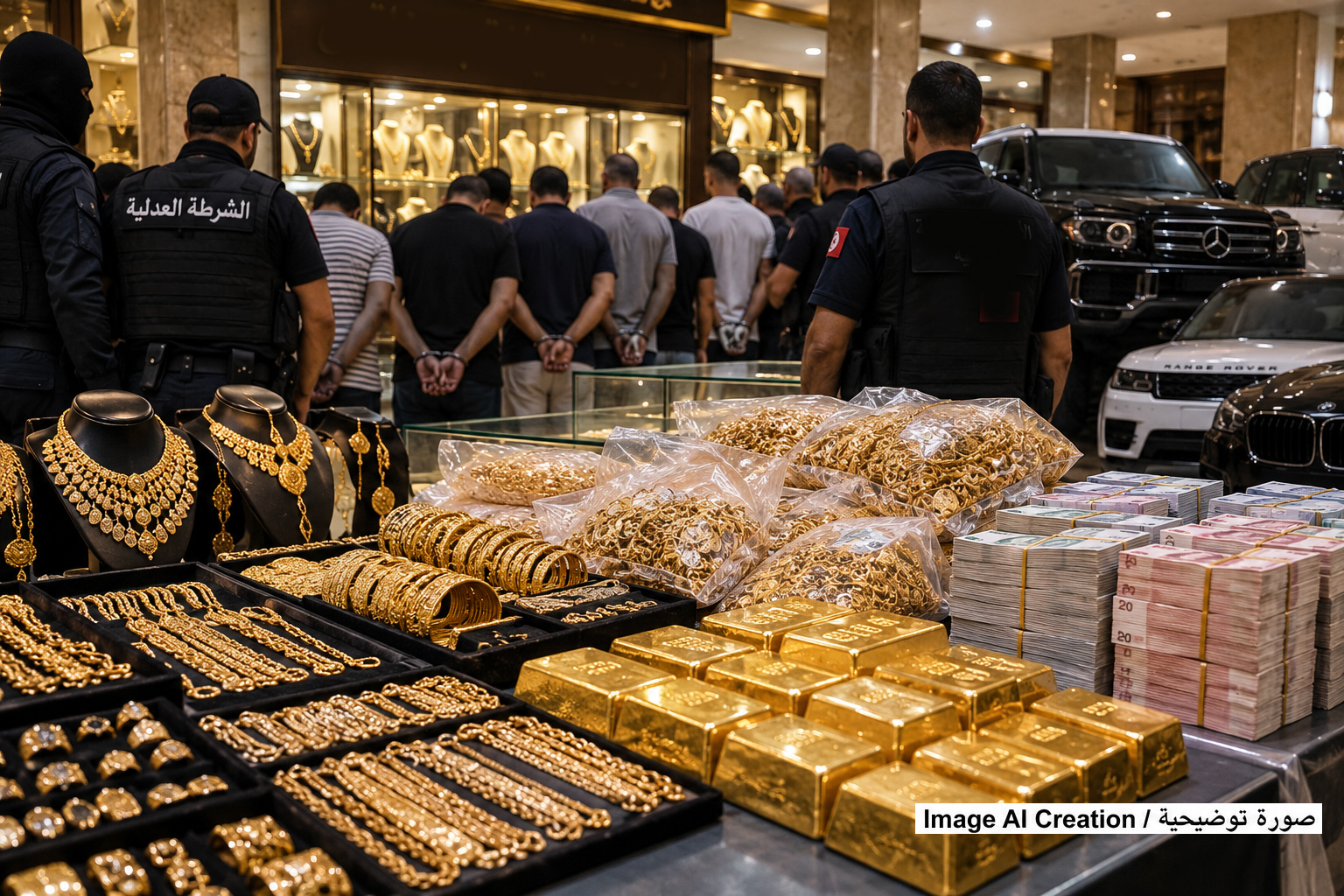 تفكيك شبكة لتبييض نحو 2 طنّ من الذهب المعدّ للتكسير: الاحتفاظ بـ13 شخصًا وحجز أكثر من 70 كلغ من الذهب