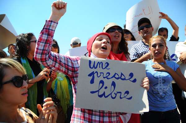 Manifestation des journalistes de ''Dar Assabah'' et de la télévision nationale