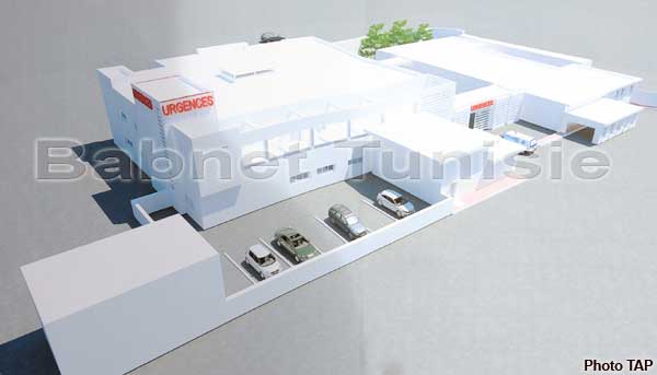 Avancement des travaux du nouveau bâtiment des urgences à l'hôpital Charles Nicolle