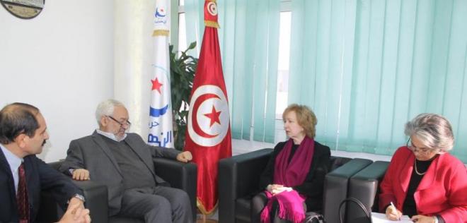 راشد الغنوشي يستقبل الرئيسة السابقة للحكومة الكندية