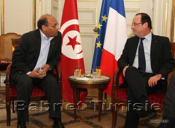 Tunisie-France: Le président Marzouki s’entretient avec le chef d’Etat français François Hollande