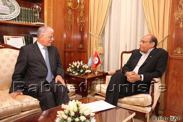 Le président Marzouki s'entretient avec Béji Caïd Essebsi et Kamel Morjane
