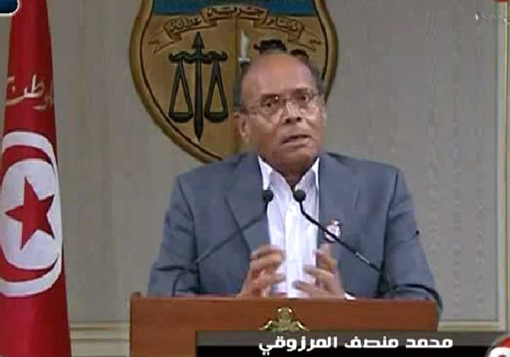 الرئيس المرزوقي: أطمئن الشعب التونسي أنني لن أستقيل وتواصل الدولة مسؤولية الجميع